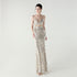 Graceful Sequin Embellished Mesh Mermaid Maxi Dress